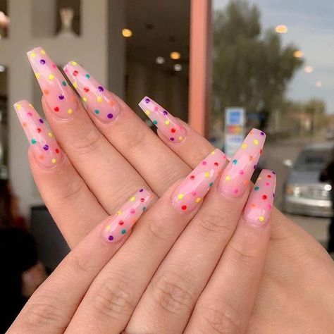 Teen Nails, Dots Nails, Summer Acrylic Nails, Sister Wife, Fabulous Nails, Coffin Nails Designs, Fire Nails, Pretty Acrylic Nails, Dope Nails