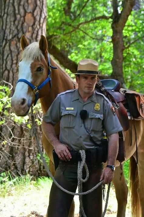 Yosemite ' s mounted rangers. Park Ranger Aesthetic, Delta Green, Isle Royale, Forest Ranger, Runaway Bride, Cowboys And Indians, Silver Wolf, Digital Portrait Art, Park Ranger