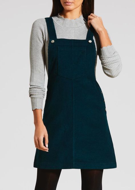 Cord Pinafore – Teal Cable Knit Tights, Corduroy Pinafore, Corduroy Pinafore Dress, Corduroy Jumper, Knit Tights, Tu Clothing, Size 10 Models, Weekly Outfits, Women Nightwear