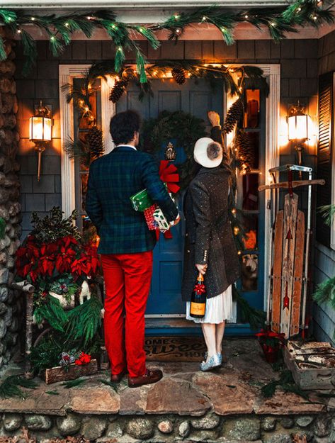 Holiday Hostess Gifts Kjp Christmas, Gift Photoshoot, Blackwatch Tartan, Norman Rockwell Christmas, Tartan Blazer, Sarah Vickers, Classy Girls Wear Pearls, Kiel James Patrick, Bohemian Christmas