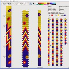 This tubular (spiral) bead crochet bracelet was designed with Jbead software. It is a simple pattern for the beginning crocheter who works with size 6 seed beads. There are 5 beads per round. Visit my website for more information and a free tutorial on how I designed this software in Jbead. Bead Crochet Patterns 6 Around Free, Bead Crochet Patterns 6 Around, Bead Crochet Bracelet, Beginning Crochet, Crochet Bracelet Pattern, Rope Pattern, Crochet Tutorial Pattern, Crochet Beaded Bracelets, Bead Crochet Patterns