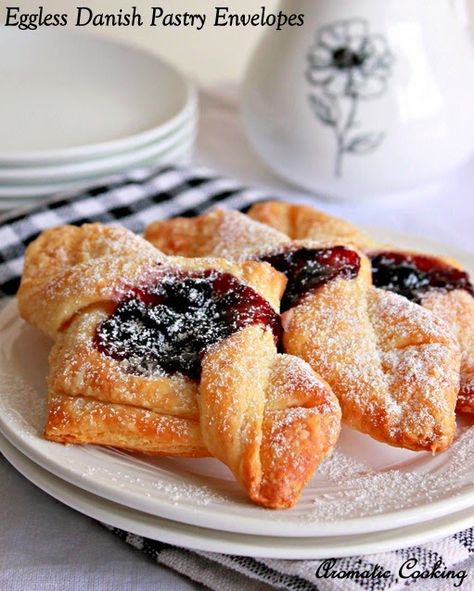 Aromatic Cooking: Eggless Danish Pastry Envelopes, Blueberry Jam Envelopes Mug Cookie Recipes, Danish Pastry Dough, Indian Food Blog, Danish Pastries, Danish Dough, Eggless Desserts, Danish Pastry, Eggless Baking, Blueberry Jam