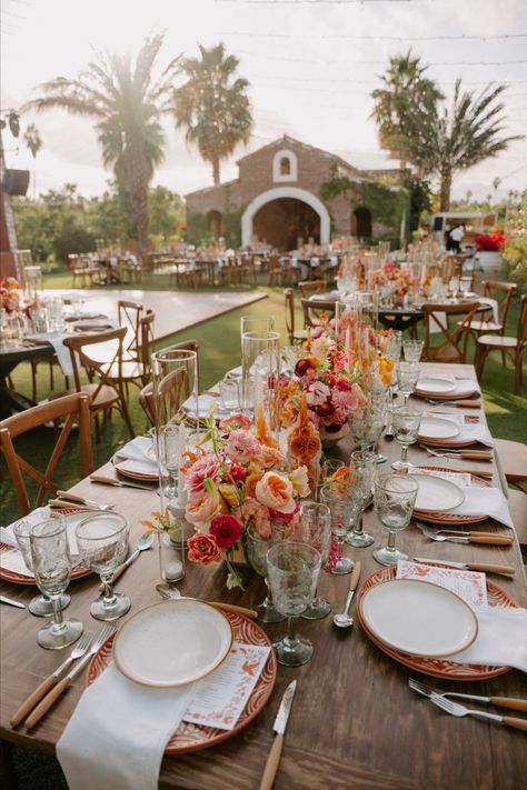 Wedding reception with blush and pink shades | pink shades wedding palette inspiration | Farm wedding | modern elegant farm wedding in Los Cabos | Flora Farms wedding | Amy Abbott Events | Blush wedding details | Luxury farm wedding reception Pink Shades Wedding, Wedding Modern Elegant, Rancho Wedding, Elegant Mexican Wedding, Mexican Style Wedding, Elegant Farm Wedding, Mexican Wedding Decorations, Hispanic Wedding, Charro Wedding