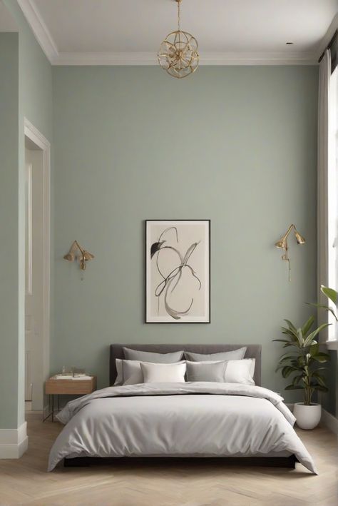 Jasper wall paint, interior design, home decor, bedroom painting Bedroom 2024, Sage Green Kitchen, Accent Wall Colors, Bedroom Bliss, Green Tone, Green Cabinets, Dreamy Bedrooms, Soothing Colors, Trendy Decor