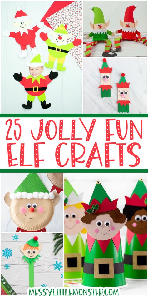 Cute and Easy Elf Crafts for Kids Elf Craft For Toddlers, Elf Crafts For Preschoolers, Elf Crafts For Kids, Elf Craft, Elf Christmas Card, Craft Ideas Easy, Elf Crafts, Christmas Preschool, Easy Elf