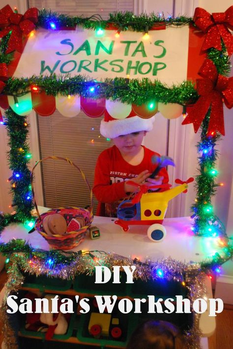 Transform your children's grocery store into their very own Santa's Workshop!  Pin this site!  24 Winter Activities in 25 Days! Christmas Units, Dramatic Play Preschool, Dramatic Play Area, Diy Santa, Christmas Kindergarten, Dramatic Play Centers, Santa's Workshop, Christmas Play, Christmas School