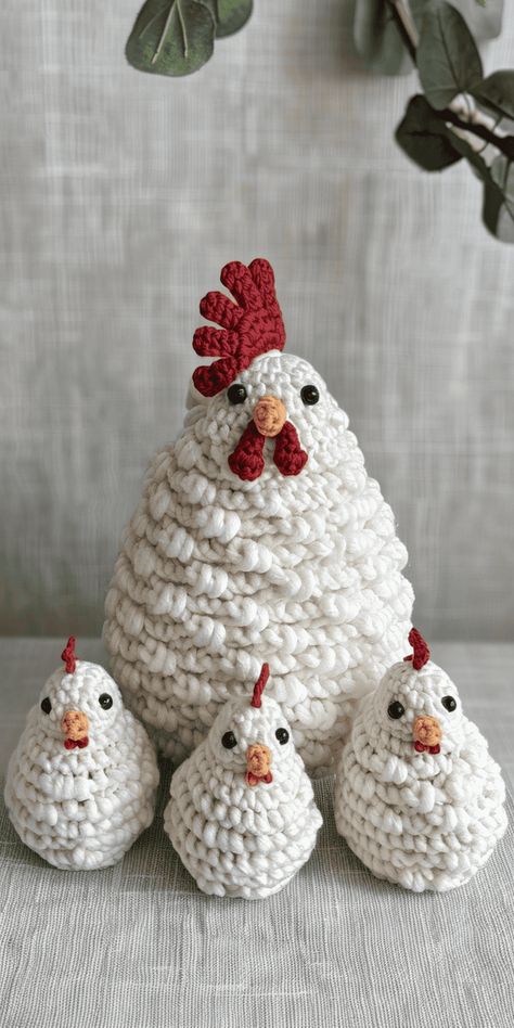 Mabel Chicken Bundle Amigurumi Cute Chicken Free Pattern, Stuffed Animal Chicken Pattern, Mama Mabel Crochet Pattern, Free Crochet Patterns For Chickens, Free Crochet Chicken Patterns Easy, Crochet Chicken Tutorial, Crochet Hens And Chicks, Crocheted Chickens Free, Crochet Chicken Ornament Pattern Free