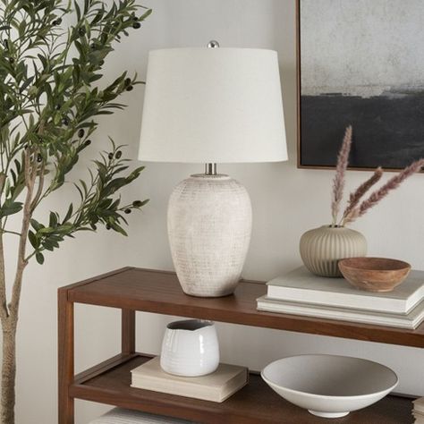 Bedroom Lamps Bedside Nightstand Ideas, Night Stand Lamps Master Bedrooms, Bedside Table Lamps Bedrooms, Entryway Lamps, Bedroom Lamps Nightstand, White Ceramic Lamps, Bedside Table Decor, Console Table Lamp, Nightstand Decor