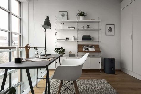 20 Irresistible Scandinavian Home Offices That Will Boost Your Productivity | Homesthetics - Inspiring ideas for your home. Scandinavian Home Office, Scandinavian Office, Home Office Designs, Scandinavian Style Home, Home Office Inspiration, Office Designs, Scandi Home, Branding Website, Workspace Inspiration