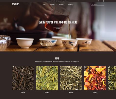 Tea Website Design Inspiration, Tea Website Design, Tea Presentation, Online Store Web Design, Tea Ads, Tea Infographic, Tea Perfume, Tea Factory, Tea Website