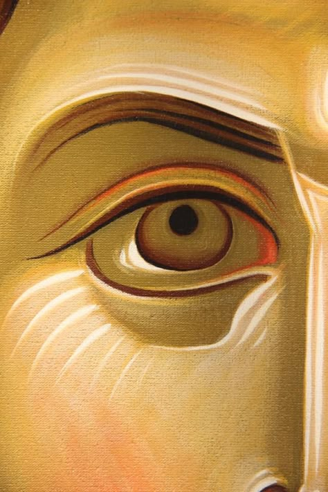 EASTERN ORTHODOX ICON PAINTING EYE DETAIL                              … Russian Iconography, Byzantine Icons Drawing, Orthodox Icons Russian, God Orthodox Icon, Orthodox Iconography, Eastern Orthodox Icons, Orthodox Art, Iconography Orthodox Icons, Eye Detail