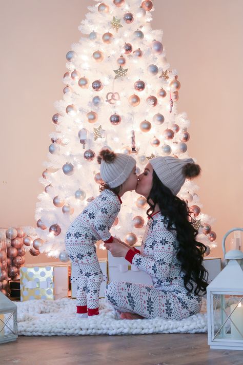 Mommy and Me matching organic snowflake Christmas pajamas matching pom hats Mama And Me Christmas Pictures, Mommy Me Christmas Outfits, Christmas Photoshoot Ideas Mommy And Me, Mom And Toddler Christmas Photos, Mommy & Me Christmas Pictures, Mommy And Me Christmas Pajamas, Mom And Me Christmas Photos, Mom And Kids Christmas Pictures, Mommy And Me Photo Shoot Christmas