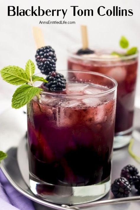 Blackberry Brandy Cocktail, Blackberry Brandy Drinks, Tom Collins Recipe, Tom Collins Cocktail, Blackberry Cocktail, Blackberry Drinks, Berry Cocktail, Wine Cocktail Recipes, Collins Cocktail