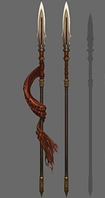 Spear Warrior Fantasy, Polearm Designs Art, Gae Bolg Spear, Spear Concept Art, Dnd Spear, Fantasy Spear, Spear Fantasy, Bone Spear, Arcane Oc