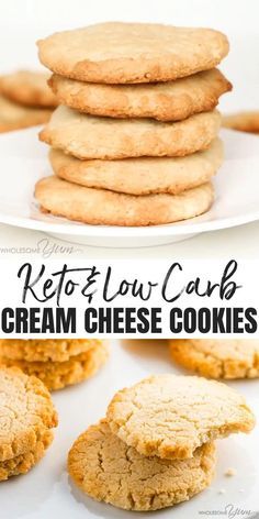 Keto Cream Cheese Cookies, Cheese Cookies Recipe, Cream Cheese Cookie Recipe, Keto Cream Cheese, Low Carb Cookies Recipes, Quick Cookies Recipes, Keto Cookie Recipes, Postre Keto, Keto Cream