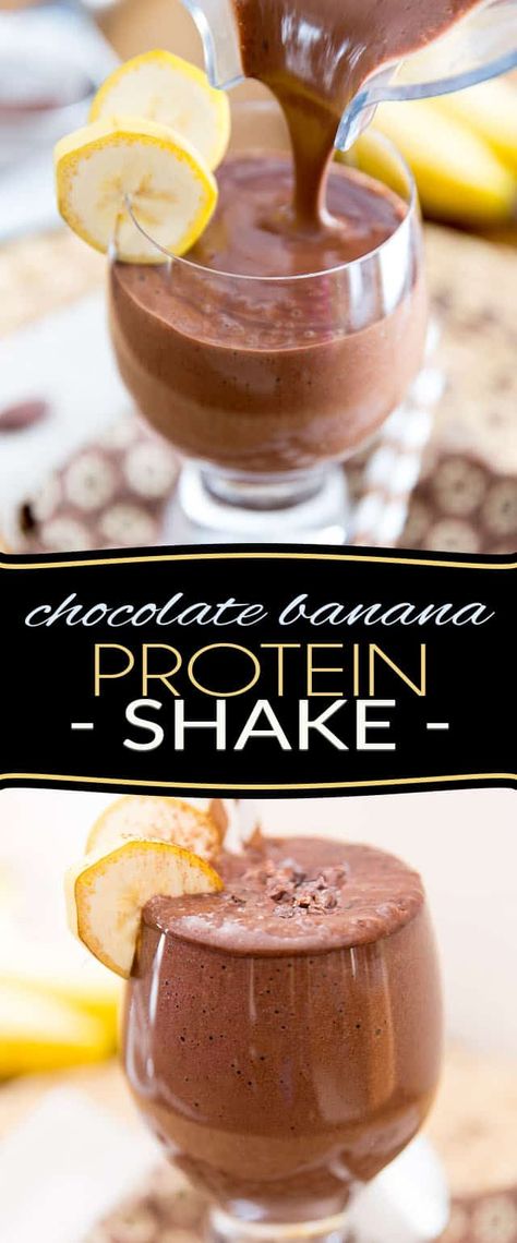 Healthy Chocolate Shakes, Food Smoothies, Pancakes Protein, Banana Protein Shake, Healthy Chocolate Banana, Chocolate Peanut Butter Smoothie, Chocolate Protein Shakes, High Protein Smoothies, Banana Shake