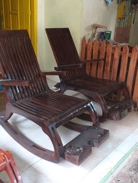 Kayu mahoni Rocking Chair, Furniture, Home Decor, Home Décor