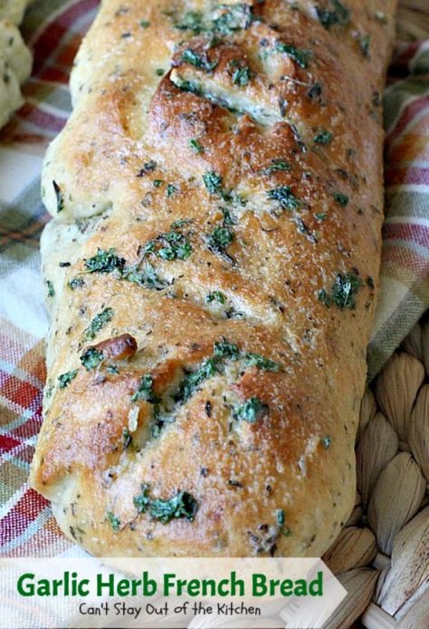 Garlic Herb Bread Recipe, Garlic Herb Bread, Easy French Bread Recipe, Pastry Rolls, Nice Buns, Bread Stick, Homemade Garlic Bread, French Bread Recipe, Yeast Dough