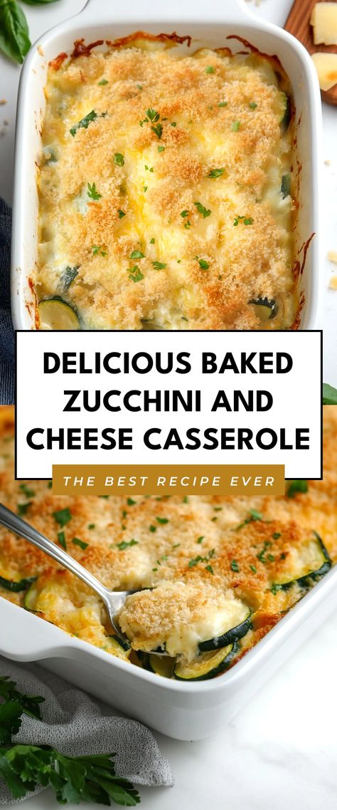 Image for Delicious Baked Zucchini and Cheese Casserole Zucchini’s Casserole, Courgette Bake Recipe, Zucchini And Chicken Casserole, Cheesy Veggie Casserole, Vegetable Casseroles Healthy, Zucchini Recipes Casserole, Baked Zucchini And Cheese, Zucchini Casserole Recipes Healthy, Zucchini Chicken Casserole