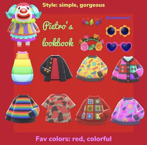 Acnh Villager Gift Guide, Pietro Acnh, Acnh Characters, Acnh Fashion, Animal Crossing Guide, Happy Home Designer, Animal Crossing Qr Codes Clothes, Animal Crossing Characters, Animal Crossing Villagers