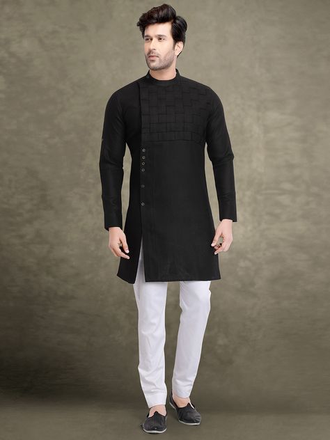 Mens Fashion College, Mens Pathani, Short Kurtas, Indian Groom Dress, Best Indian Wedding Dresses, Kurta Pajama For Men, Pajama For Men, Boys Kurta Design, Black Kurta