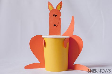 Animal crafts you can make with your kids – Page 11 – SheKnows Letter K Crafts, Kangaroo Craft, December Preschool, Coffee Cup Crafts, Kangaroo Stuffed Animal, Paper Cup Crafts, K Crafts, Crafts Preschool, Kids Pages