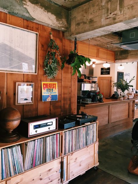 thedaysofnekomachi: “Paddlers Coffee, Tokyo ” Vinyl Cafe, Rustic Cafe, Jazz Cafe, Audio Room, Bar Interior, House Room, Shop Interior, Cafe Interior, Cafe Design