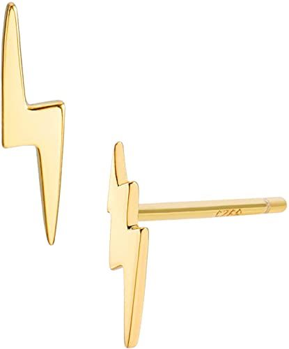 Amazon.com: Lightning Bolt Earrings Gold in Sterling Silver 18K Plating Minimalist Small Thunder Bolt Studs Yellow Gold Plated: Clothing Lighting Bolt Earrings, Lobe Earrings, Thunder Bolt, Gold Lightning, Bolt Earrings, Lighting Bolt, Edgy Earrings, Lightning Bolt Earrings, Diamond Videos