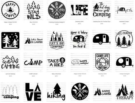 Free Svg Camping, Free Camping Svg Files For Cricut, Camping Svg Files Free, Kayak Hacks, Cricut Cheat Sheets, Projet Cricut, Svgs Free, Craft Cricut, Cricut Svg Files Free