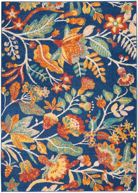 ALLUR ALR09 NAVY MULTICOLOR AREA RUG Country Rugs, Nourison Rugs, Bright Boho, Office Machine, Vibrant Rugs, Area Rug Design, State Street, Boho Area Rug, Artisan Rugs