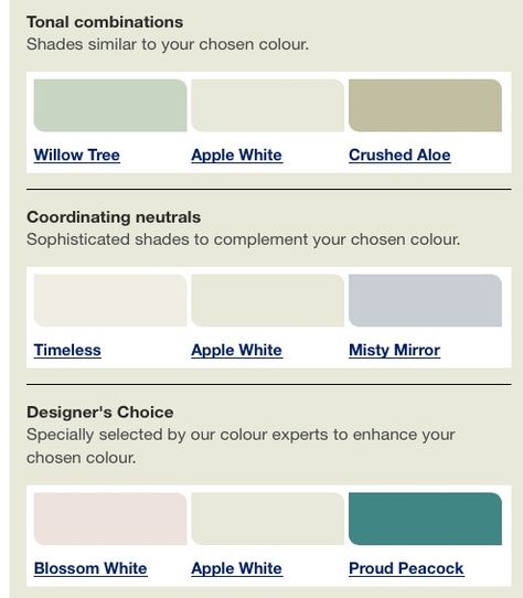 Dulux 2015 - Apple White coulor combinations Dulux Willow Tree Kitchen, Apple White Dulux Paint, Dulux Apple White, Dulux Willow Tree Bedrooms, Dulux Willow Tree, Dulux White Paint, Nursery Colours, Dulux Paint Colours, Kitchen Colour