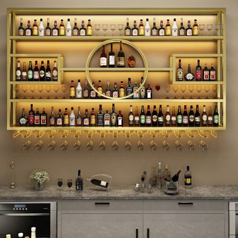 [CommissionsEarned] 77 Impressive Modern Wine Rack Metal Advice You Never Thought Of Instantly #modernwinerackmetal Bar Wall Design, Wine Rack Metal, Black Wine Rack, Industrial Style Bar, Home Wine Bar, Modern Wine Rack, Iron Wine Rack, Rack Industrial, Mounted Wine Rack