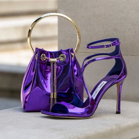 AZIA 95 | Cassis Liquid Metal Leather Sandals | Autumn Collection | JIMMY CHOO Shoes Heels Classy, Shoes Outfit Fashion, Jimmy Choo Heels, Heels Classy, Purple Shoes, Bon Bon, Carrie Bradshaw, Footwear Design Women, Jimmy Choo Shoes