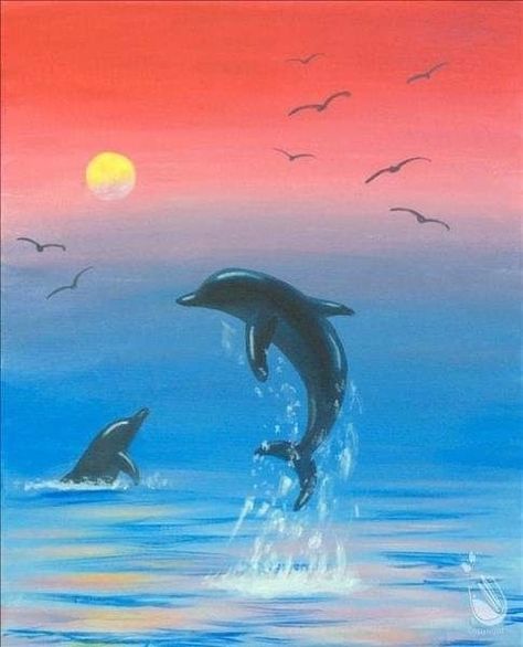 Painting With A Twist, Home Artwork, Painting Party, Diy Paint, Art Kits, Diy Art, Dolphins, Twist, Paint