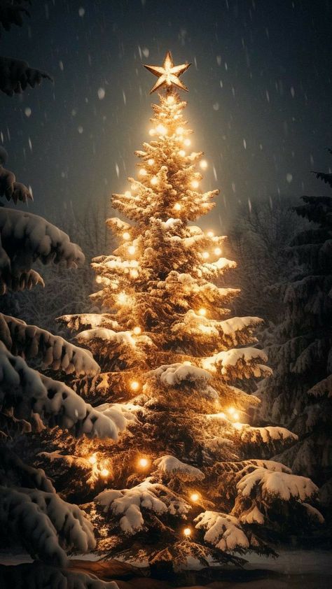 Christmas Wallpaper Hd, Christmas Tree Images, Christmas Tree Wallpaper, Christmas Forest, Christmas Phone Wallpaper, Snowy Forest, Christmas Feeling, Hd Background, Wallpaper Iphone Christmas