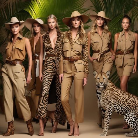 Safari Inspired Outfit, Safari Adventure Outfit, Safari Adventure Outfit Dress To Impress, Safari Outfit Women, Moda Safari, Africa Safari Clothes, Safari Clothes, Honeymoon Clothes, Jungle Outfit