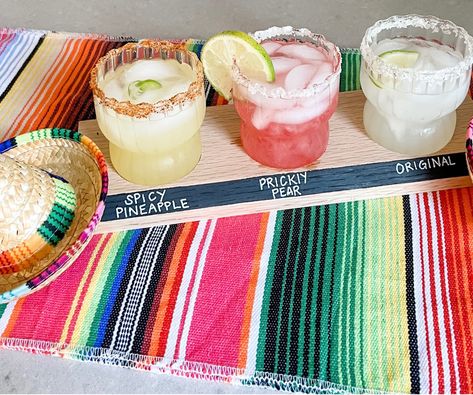 Margarita Flights Diy, Types Of Margaritas, Margarita Flight, Diy Margarita, Margarita Aesthetic, Easter Carrot Cake, Prickly Pear Margarita, Flight Board, Margarita Bar