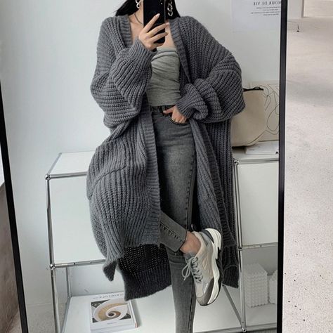 Oversized Sweater Women, Spring Knits, Y2k Sweater, Soft Jacket, Gilet Long, Winter Vest, Long Sleeve Knitted Cardigan, Pullover Outfit, Áo Len Cardigan