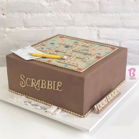 Scrabble Cake! #alledible TAG someone who would love this cake & stop by for our Cake tasting/Consultations tomorrow 12-7pm. 702 Washington… Scrabble Party, Scrabble Cake, Buttercream Frosting Cake, Cake Decorating For Beginners, Strawberry Decorations, Chocolate Nutella, Cupcake Frosting, Oreo Cake, Cake Tasting