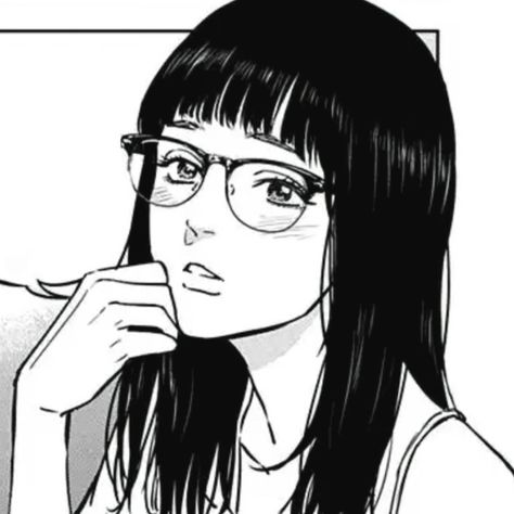 Girl With Glasses Drawing, Shojo Anime, Anime Nerd, Gothic Anime, Nerd Girl, Anime Monochrome, Girls With Glasses, Cartoon Profile Pics, Cute Profile Pictures