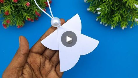 Folded Paper Angels, Easy Angel Crafts For Kids, Angel Tree Ideas Charity, Paper Angels Diy How To Make, Angel Tree Ideas, Tree Ornaments Diy Christmas, Paper Angels Diy, Angel Tree Ornaments, Christmas Angel Ornaments Handmade