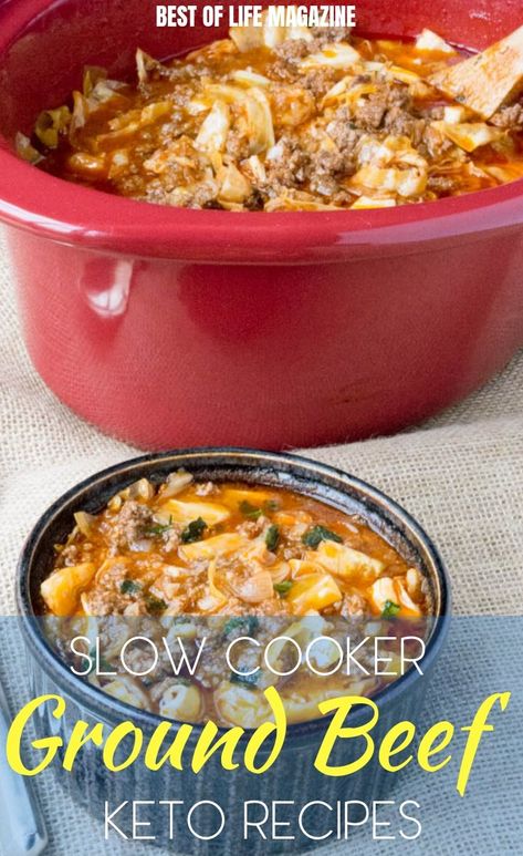 The tastiest slow cooker ground beef keto recipes for your slow cooker will make things even more convenient for your meal planning! Keto Recipes | Low Carb Recipes | Ground Beef Keto Ideas | Slow Cooker Recipes | Weight Loss Recipes | Keto Recipes with Ground Beef #lowcarb #crockpot Slow Cooker Recipe With Ground Beef, Keto Recipes Crockpot, Beef Keto Recipes, Hamburger Crockpot Recipes, Slow Cooker Keto Recipes, Keto Slow Cooker Recipes, Ground Beef Crockpot Recipes, Keto Slow Cooker, Slow Cooker Ground Beef