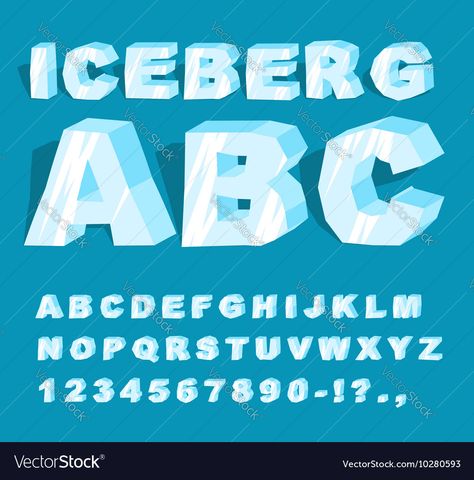 Ice Letters, Ice Font, Food Typography, Ship Breaking, Tea Illustration, Cold Ice, Letter N Words, Big Chill, Cafe House