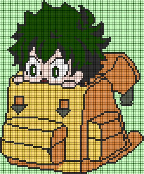 Mha Alpha Pattern, Mha Funny, Anime Superhero, Crochet Grid, Anime Pixel, Grid Patterns, Perler Ideas, Pixel Art Tutorial, Easy Pixel Art