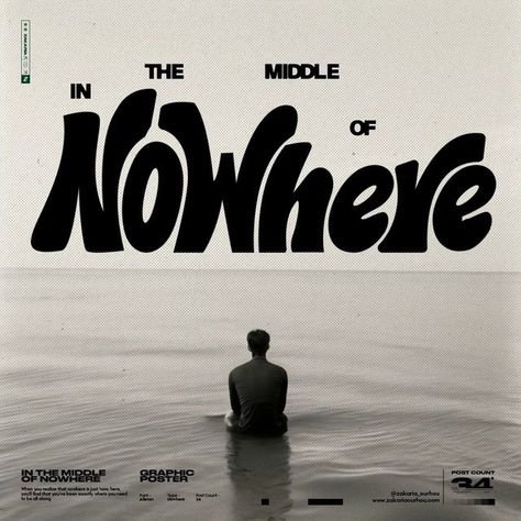 Zakaria Ourhou on Instagram: "N34 | After few days of not posting, it’s time to spice things up with some new ideas. Kicking off the week with this fresh typography concept: 'NoWhere."

#postergraphic #poster #posterdesign #graphicdesign #artwork #customtypography #customtype #typography #positivity #positivethinking #mindset #escape #doodle" Fresh Typography, It Poster, New Ideas, Graphic Poster, Positive Thinking, Spice Things Up, Poster Design, Design Ideas, Sketch Book