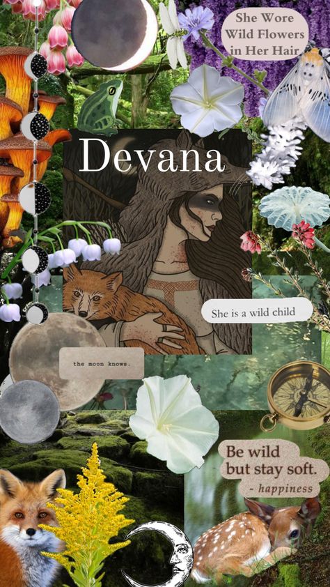 Devana the Salvic goddess of wild nature, forests, hunting and the moon. Forest Goddess, Wild Nature, The Moon, Hunting, Forest, Moon, Nature