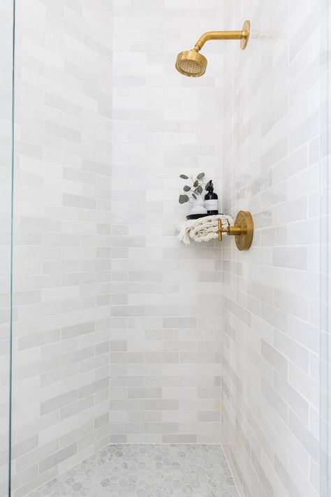 THELIFESTYLEDCO #TheGreatLakeProj Bright + Modern Renovation // Photography: @thisisnickaz Cloe Tile, Bedrosians Tile, Modern Renovation, Home Goods Store, Bathtub Design, Tiled Shower, Bath Ideas, Interior Renovation, Light Bright