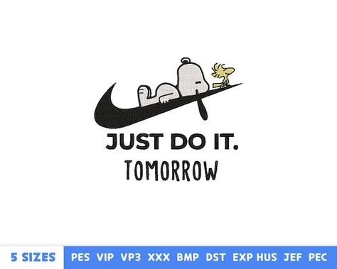 Snoopy Sleep, Snoopy Sleeping, Embroidery Craft, Embroidery And Stitching, Design Files, Just Do It, Puns, Machine Embroidery Designs, Embroidery Design