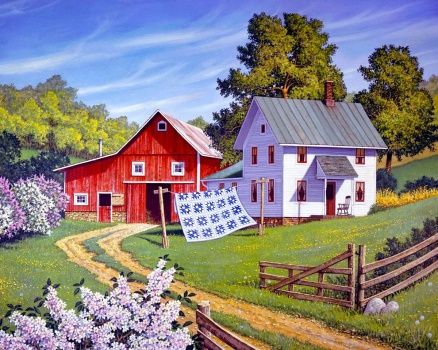 John Sloane Art, Country Images, Billy Jacobs, Art Houses, Farm Scenes, Americana Art, Farm Paintings, Farm Art, Cottage Art