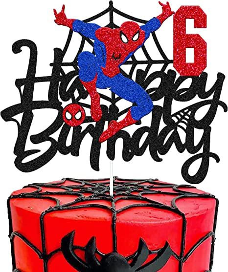 Cake Decor For Men, Spider Birthday Cake, Spiderman Cake Topper, Birthday Cake Decor, Spider Cake, Cupcakes For Boys, Birthday Cake Decoration, Friends Cake, Spiderman Cake